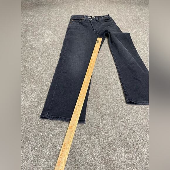 Classic Black Levi’s Ribcage Straight Ankle jeans 28x27 Highwaisted button fly - Picture 11 of 12